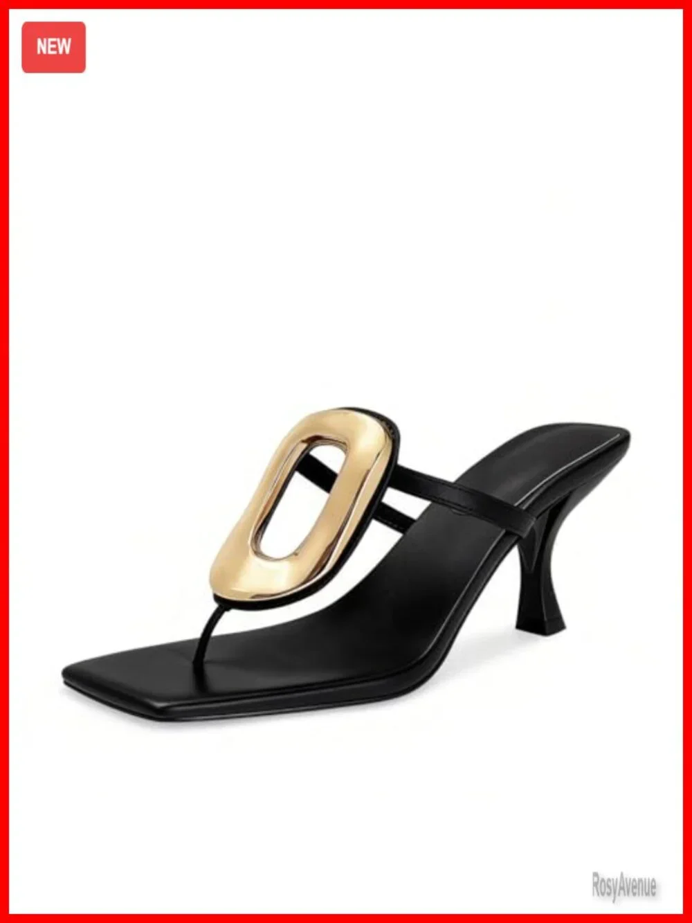 Women's Metal Flip Flop Heeled Sandals Kitten Heels Dressy Casual Summer Shoes